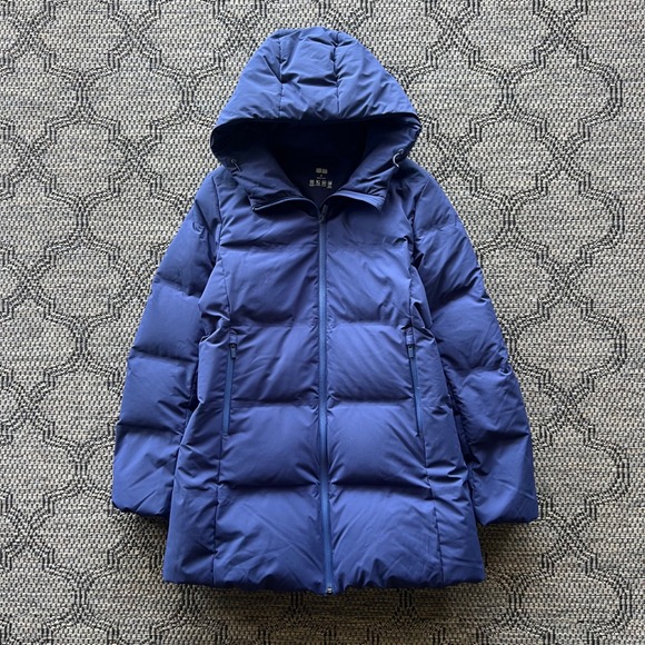 Uniqlo Jackets & Blazers - Uniqlo‎ Jacket Womens Medium Navy Blue Hooded Puffer Seamless Down Parka